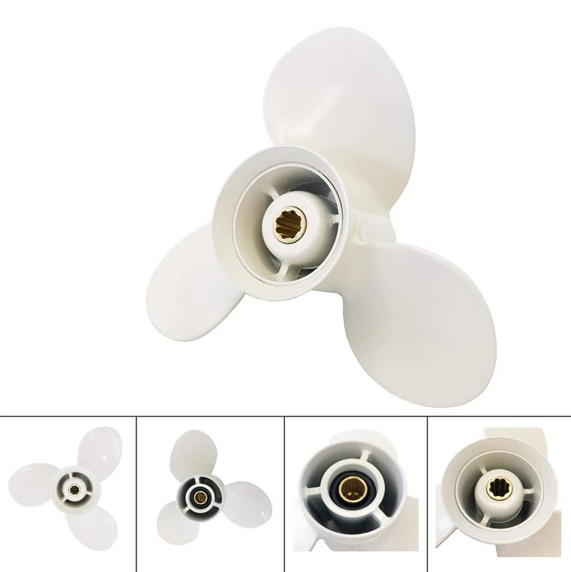 COPKINGO Boat Propeller 9 1/4x9-J for Yamaha Outboard Motor 9.9HP 15HP 20HP/ Outboard Propeller for Yamaha Engine 8 Tooth 63V-45945-00-EL 9.25x9 - Image 1